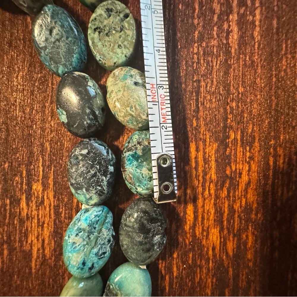 African Turquoise Jasper Nugget Beads | 2 Strands 46 Beads Total - Picture 4 of 5